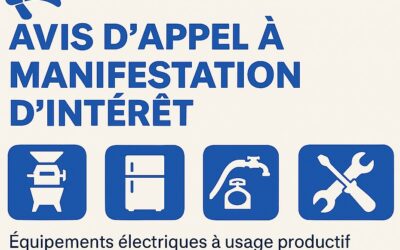 Avis d’Appel à Manifestation d’Intérêt: Fourniture et installation des équipements électriques à usage productifs dans les régions de Fatick, Kaolack, Kolda, Sédhiou et Tambacounda (Relance)